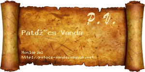 Patócs Vanda névjegykártya