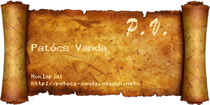 Patócs Vanda névjegykártya