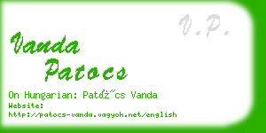 vanda patocs business card